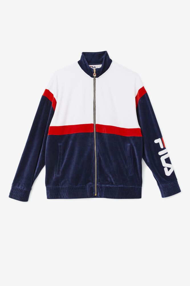 Fila Jakke Herre Marineblå/Hvite Mansur Velour 529804-ZTM